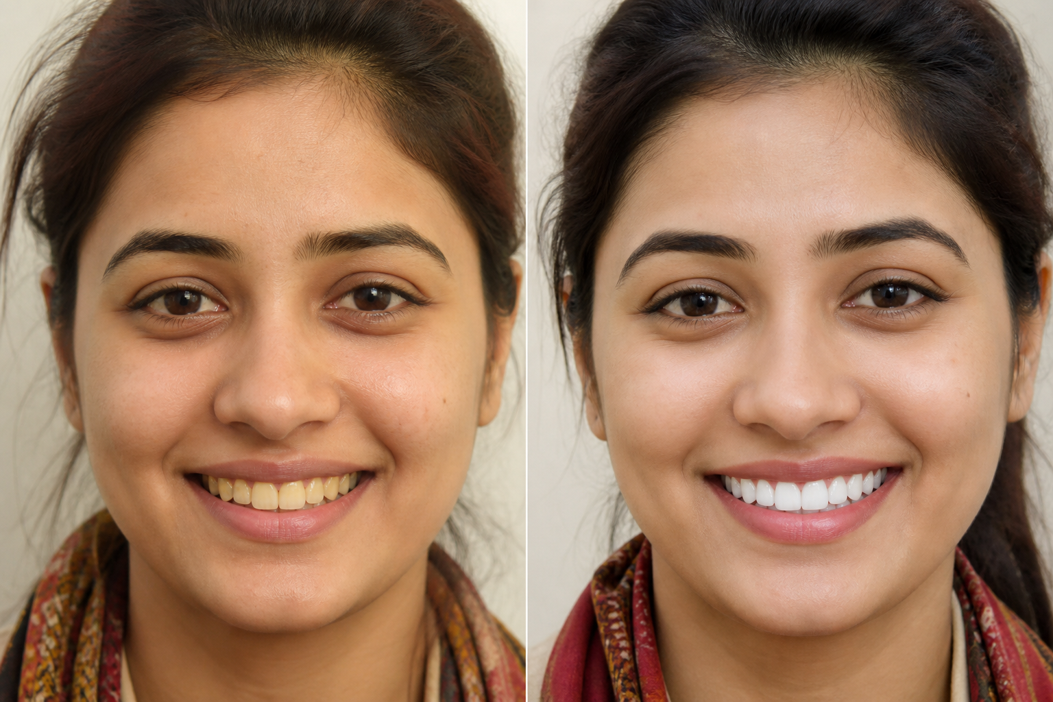 Before and after smile makeover